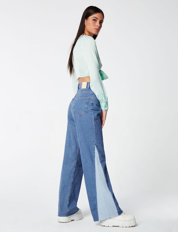 Wide-leg jeans with cutouts