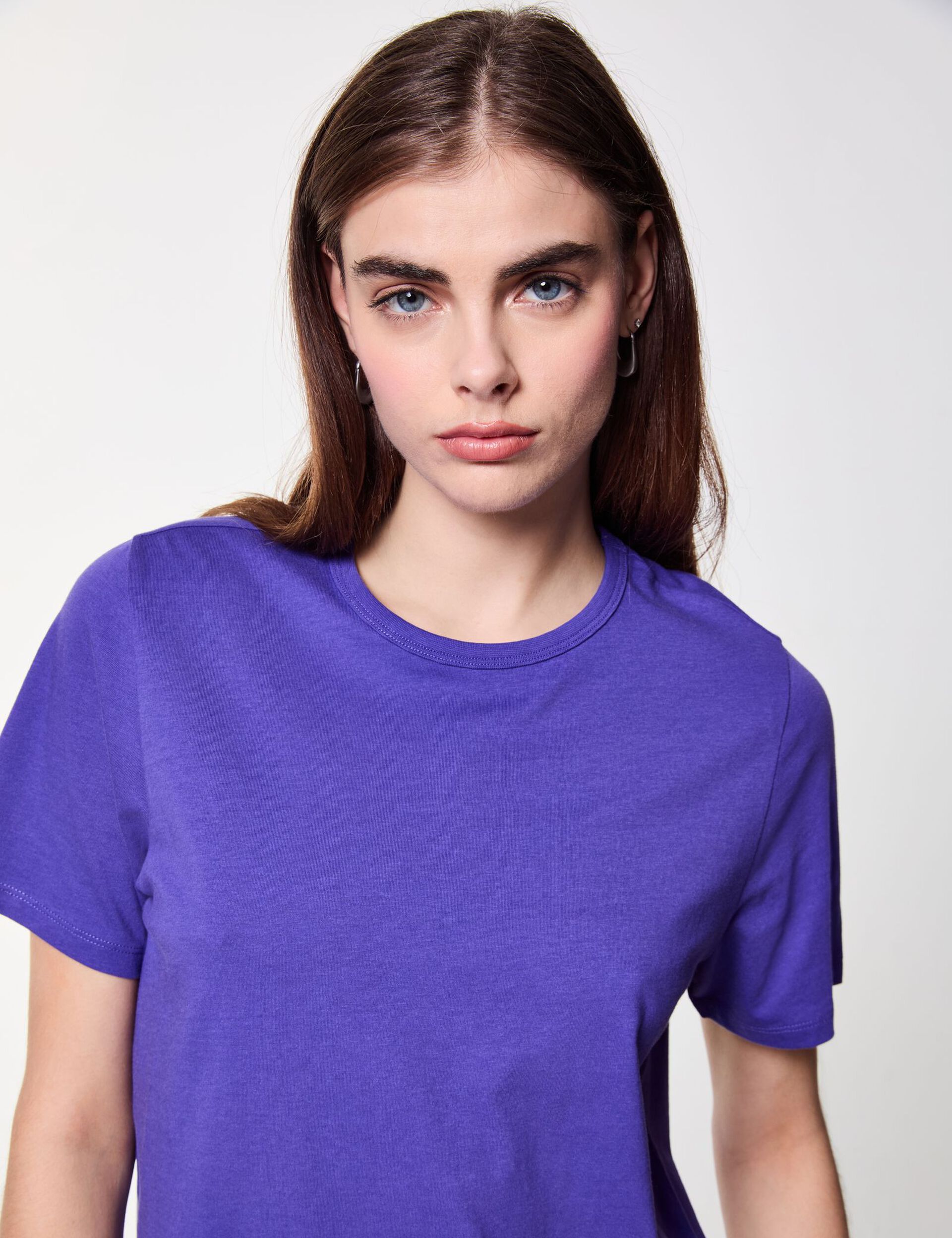 Tee-shirt basic violet foncé