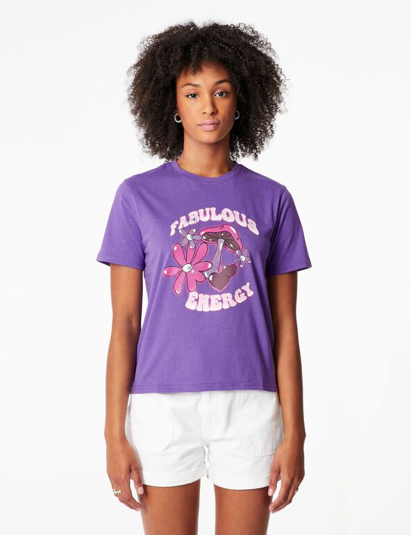 Tee-shirt violet fabulous energy  teen