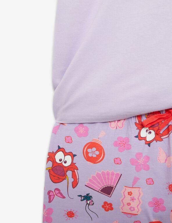 Set de pyjama Disney Mushu violet fille