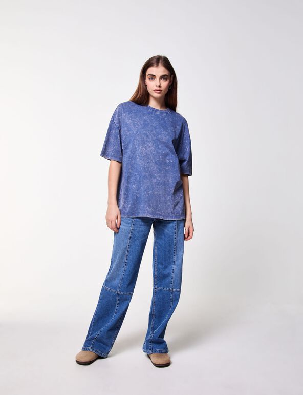 T-shirt oversize à manches courtes bleu  fille