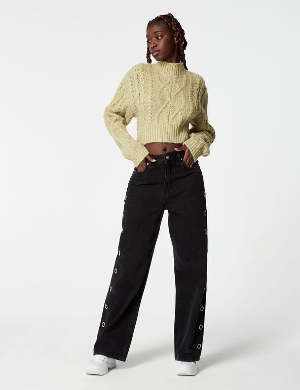 Braided cropped jumper woman