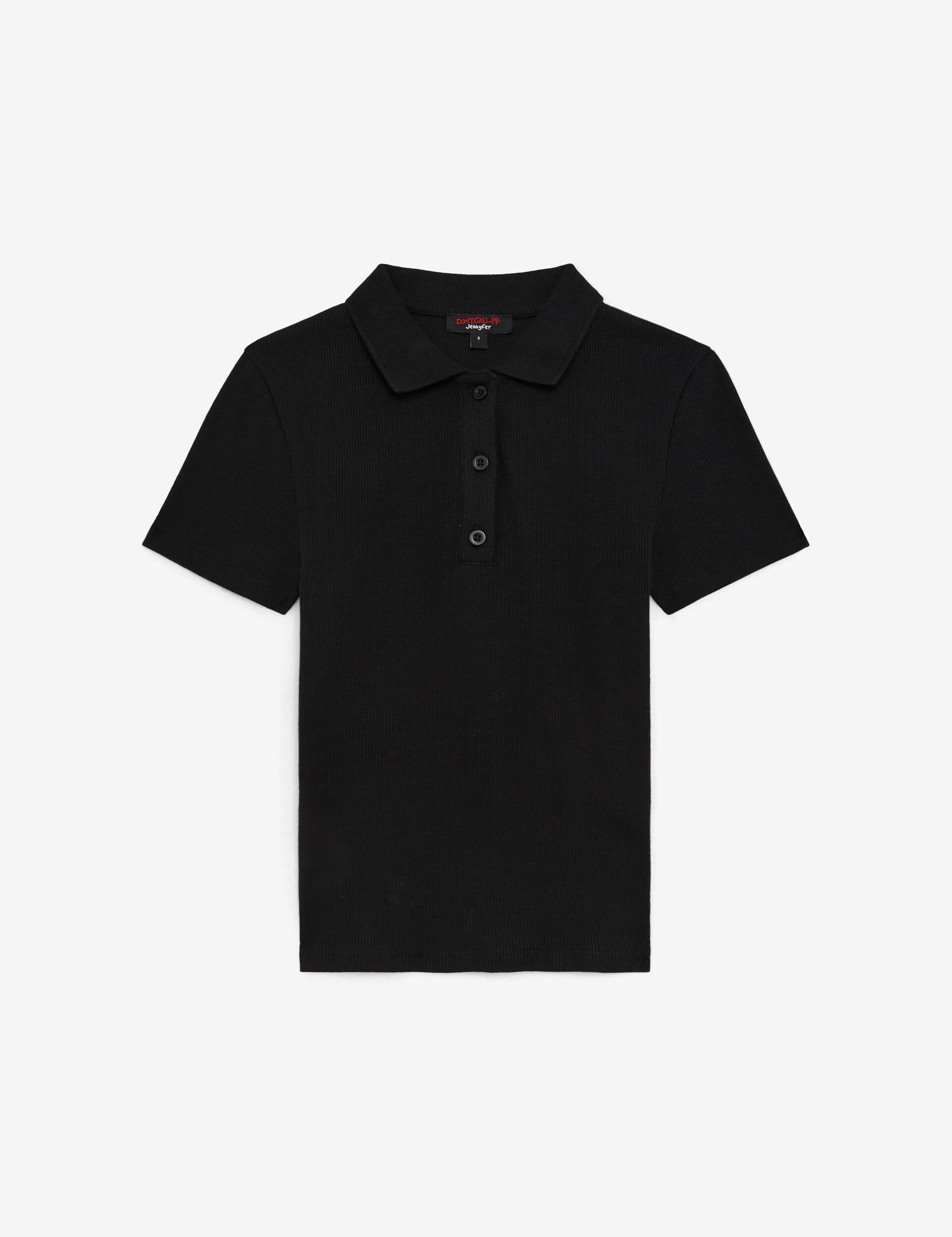 Tee-shirt noir esprit polo
