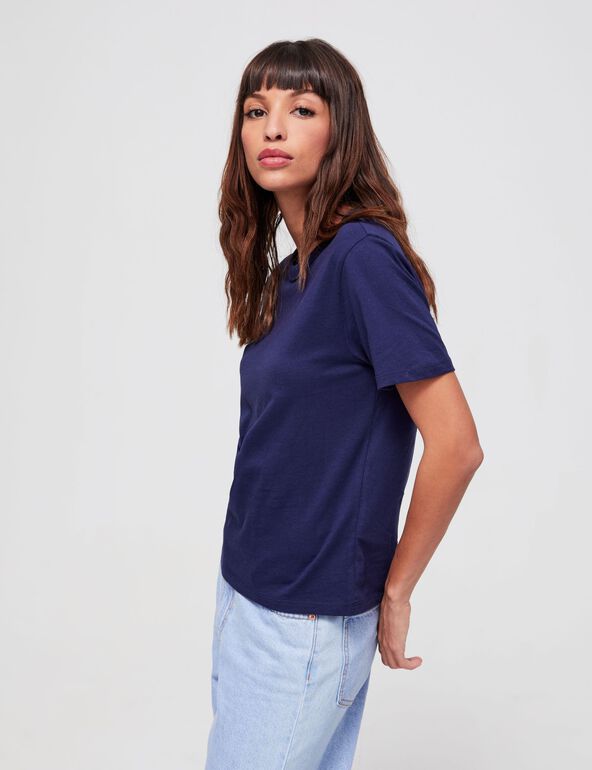 Tee-shirt basic bleu marine fille