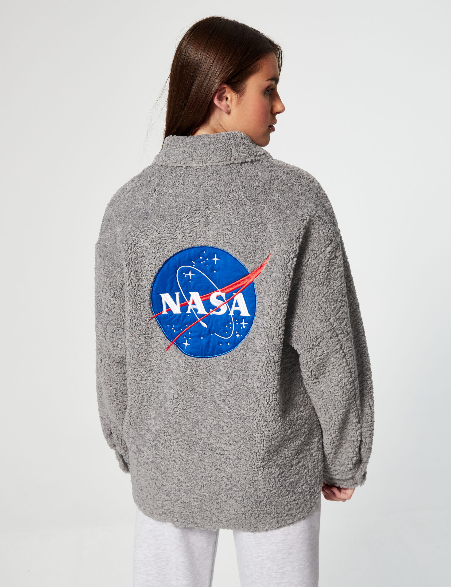 Faux-sheepskin NASA jacket