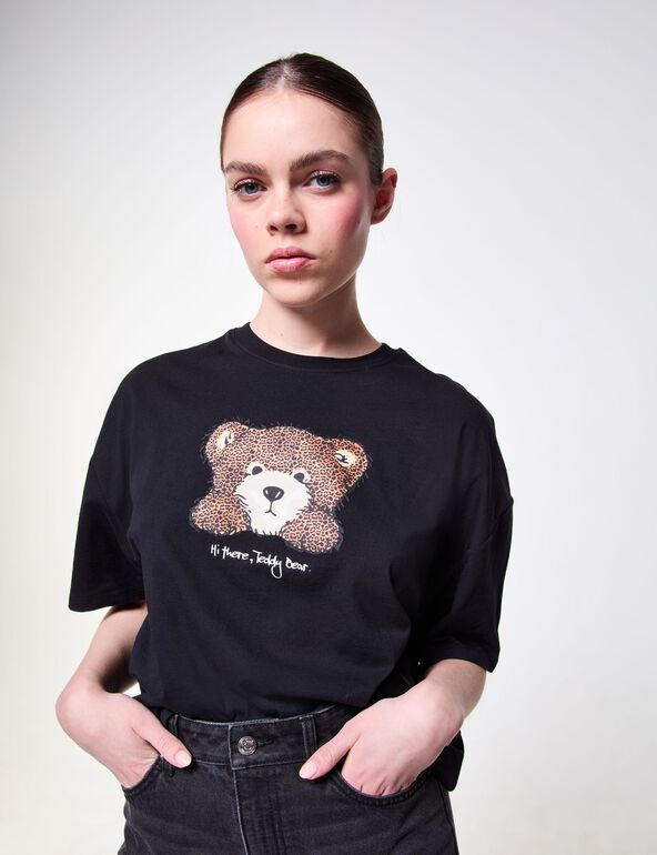 T-shirt oversize imprimé ourson noir teen
