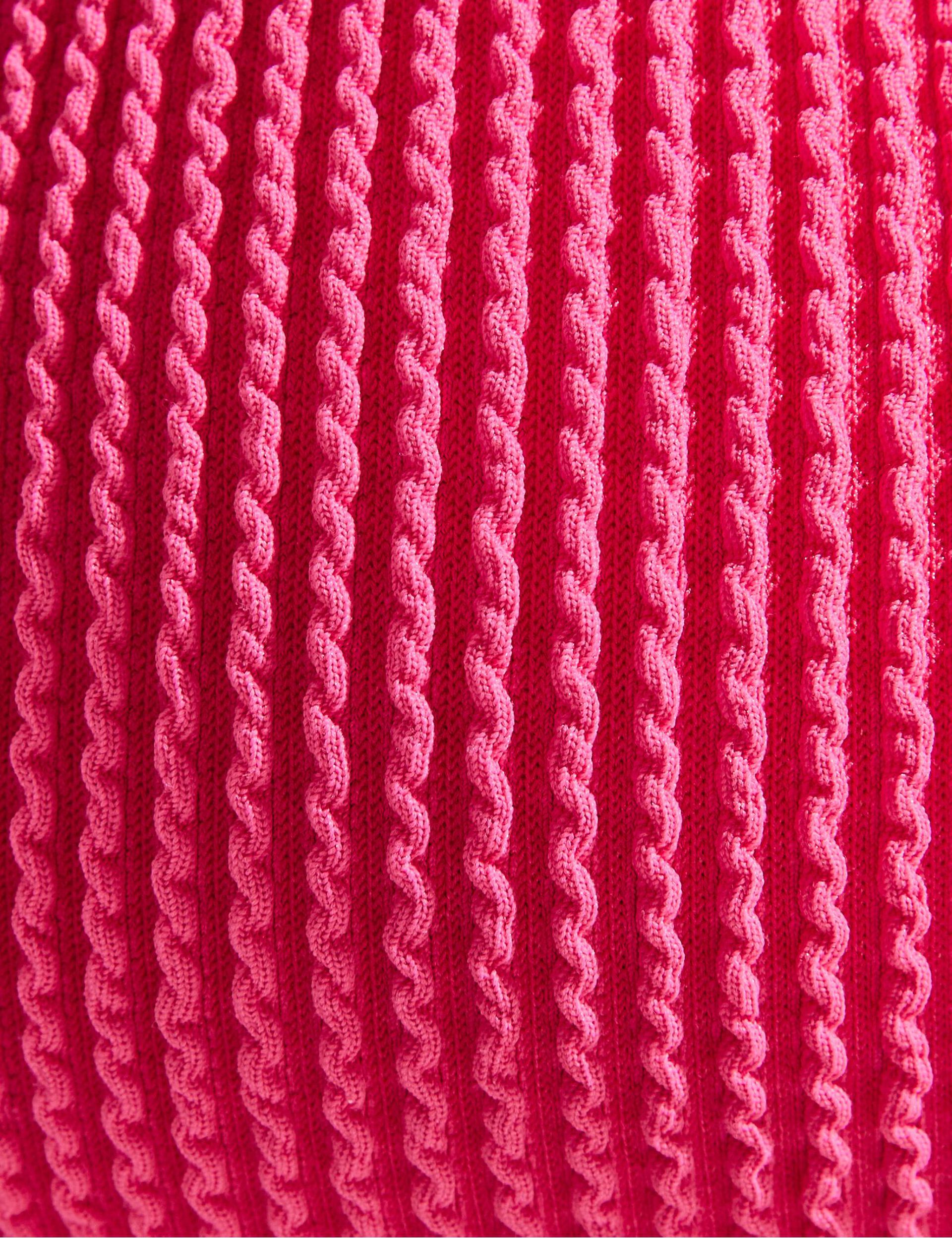 Haut de maillot de bain rose texturé