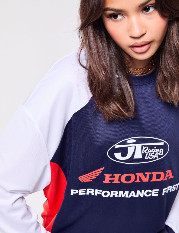 T-shirt Honda oversize bleu blanc rouge ado