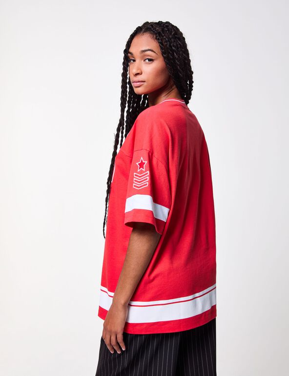 T-shirt oversize de sport rouge girl