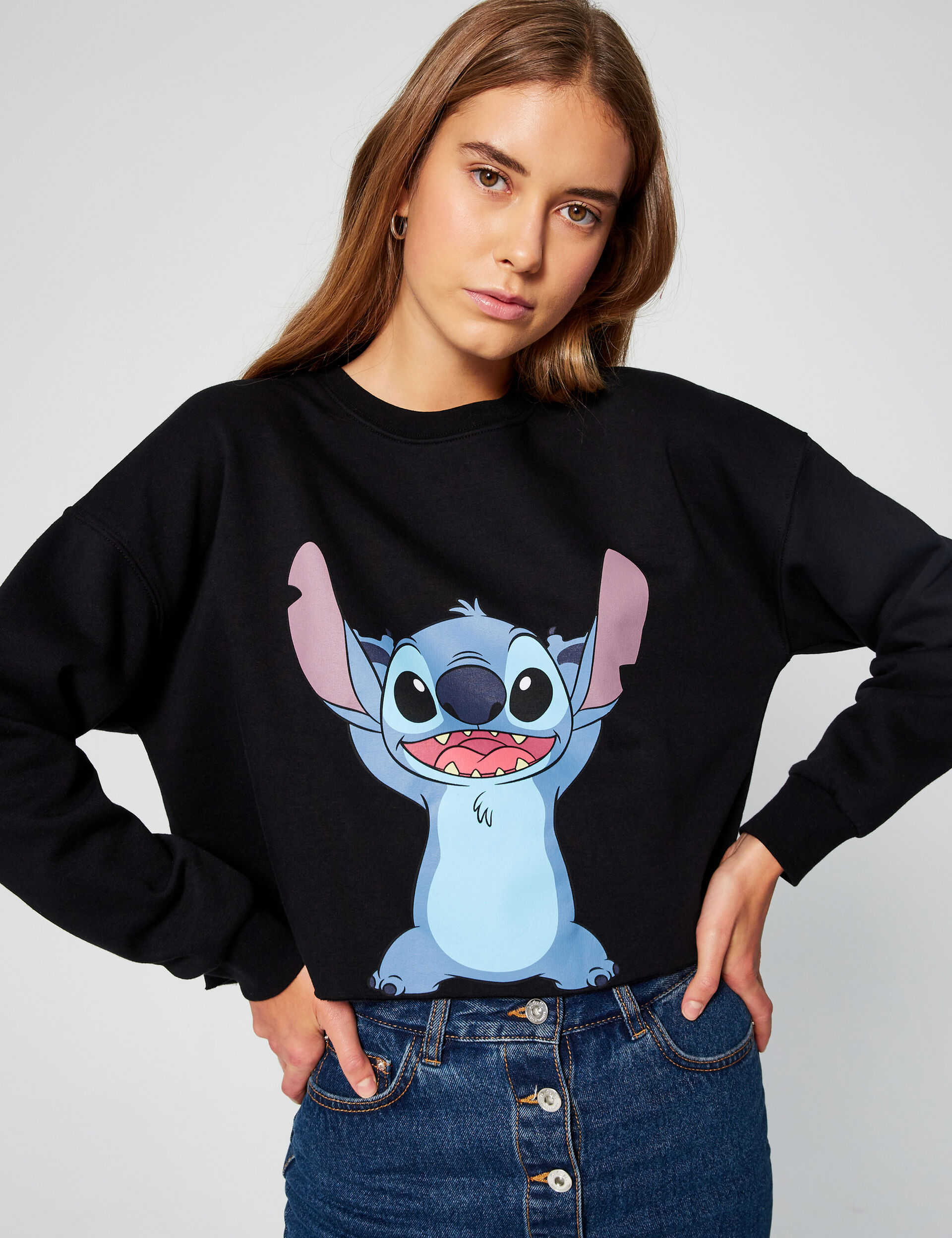 Disney Stitch cropped sweatshirt