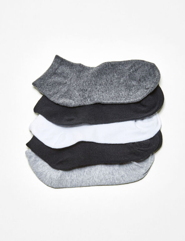 White, grey and black basic socks teen