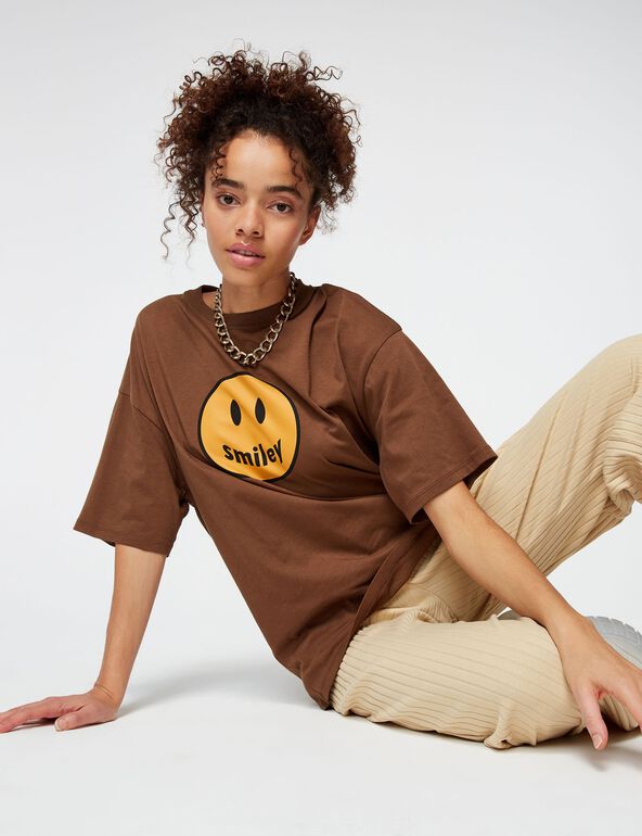 Tee-shirt oversize Smiley fille
