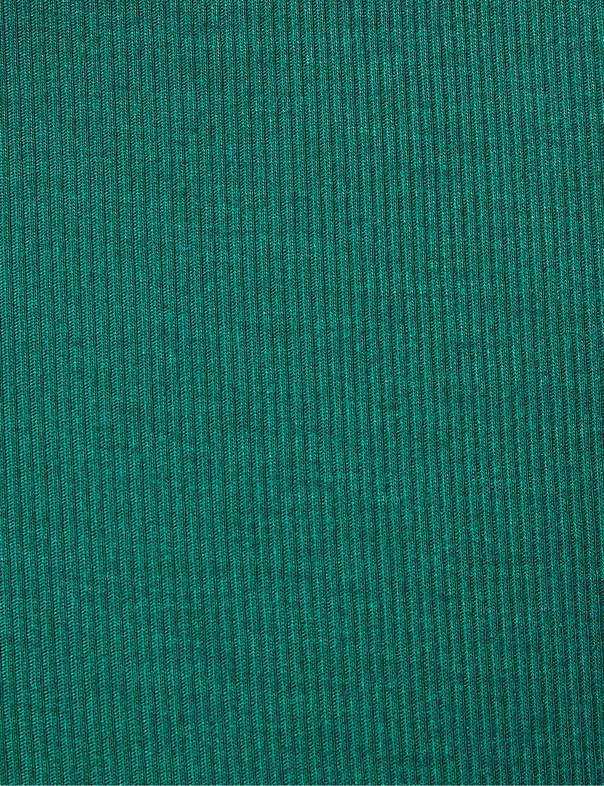 T-shirt vert côtelé avec liens à nouer