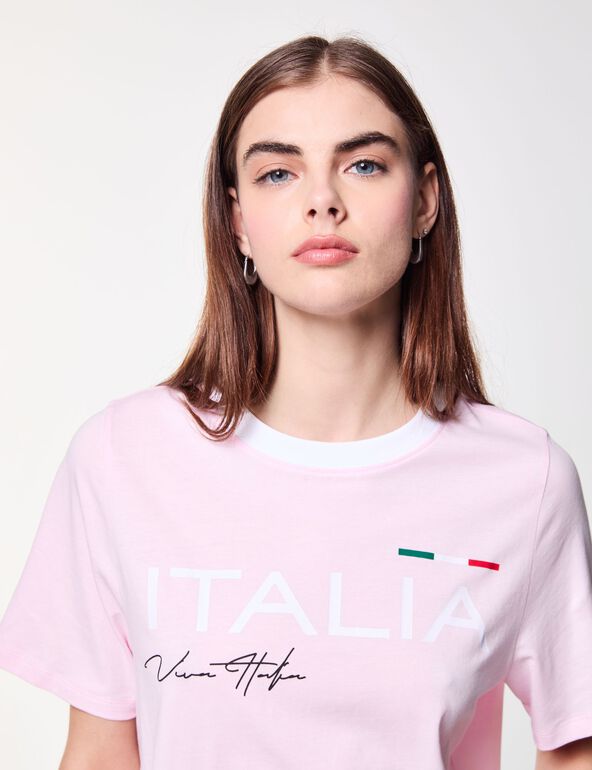 T-shirt de foot imprimé ITALIA rose girl