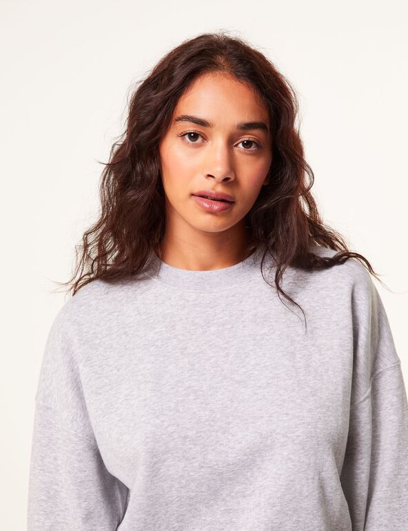 Sweat gris col rond basic teen