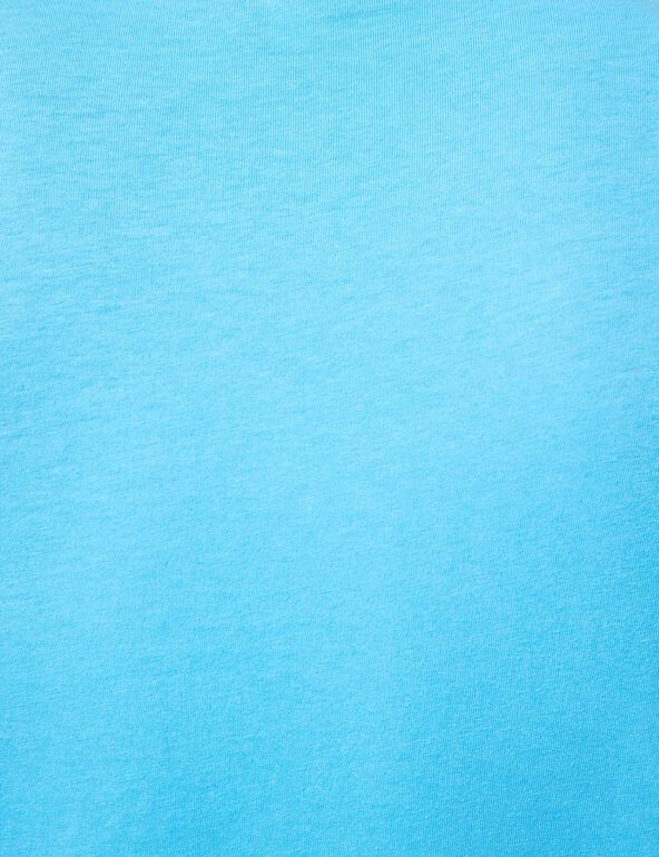 Tee-shirt basic col rond bleu 