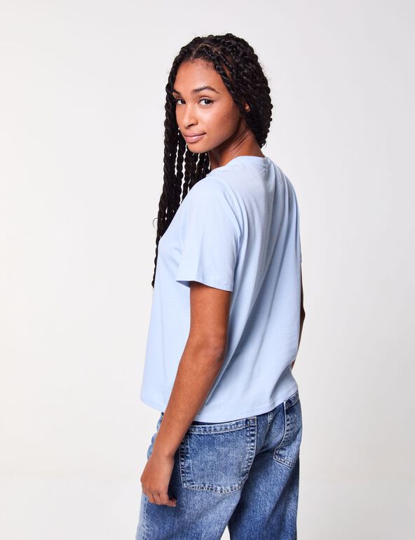 T-shirt oversize bleu ciel à message girl