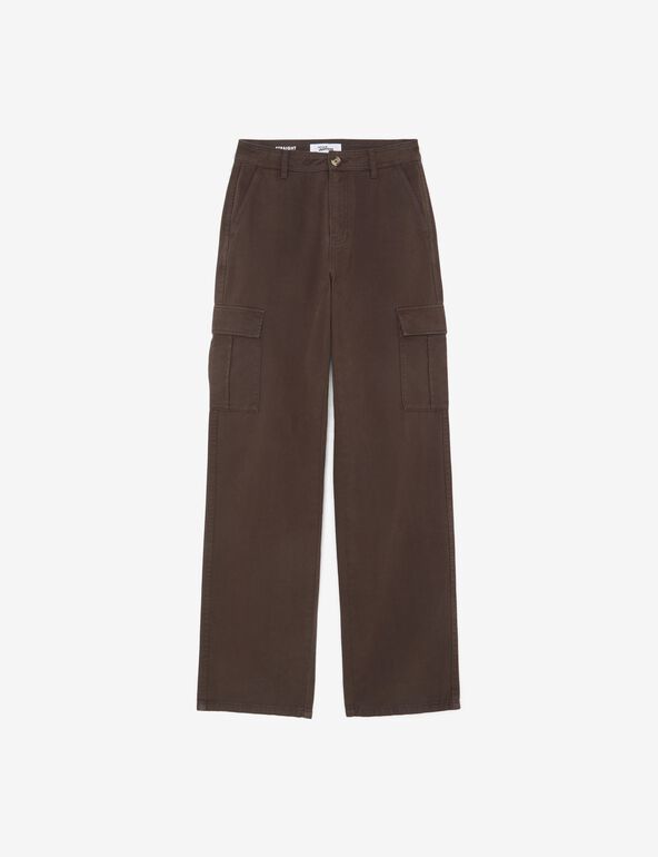 Pantalon straight marron foncé