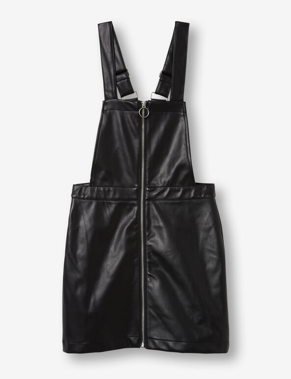 Zipped faux-leather dress