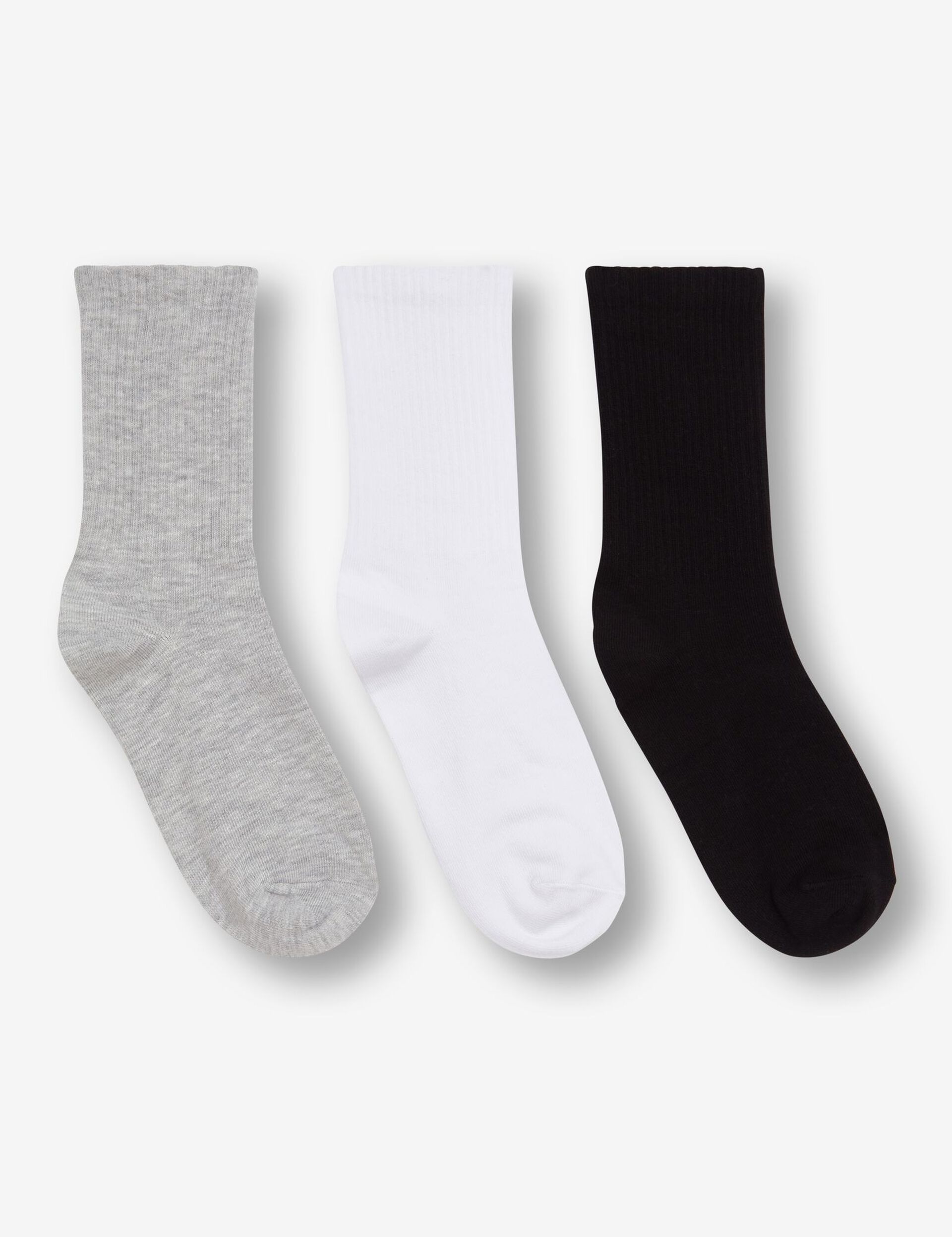 Chaussettes hautes, noires, grises et blanches