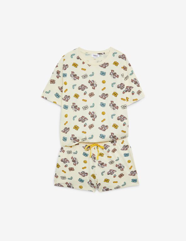 Set pyjama Disney Tic et Tac jaune clair teen