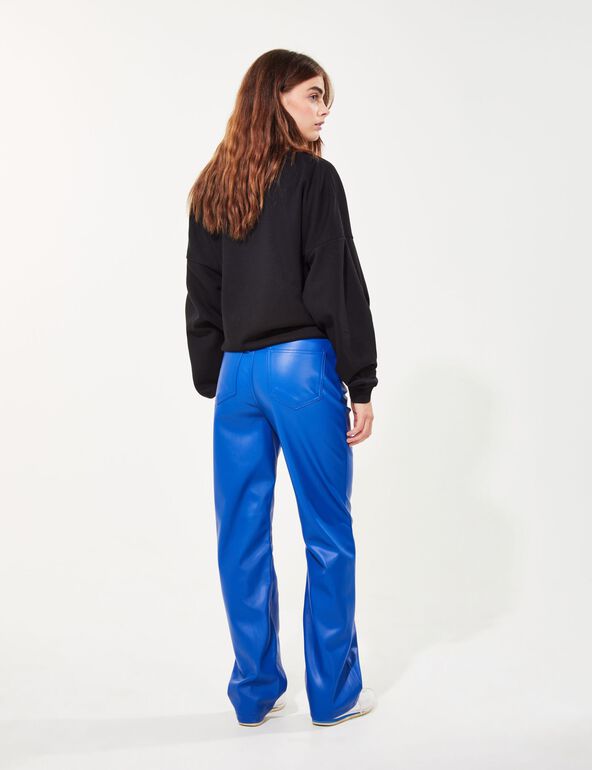 Pantalon enduit bleu indigo girl
