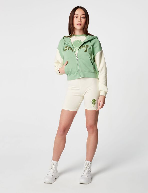 Smiley 2-tone zip-up sweatshirt woman