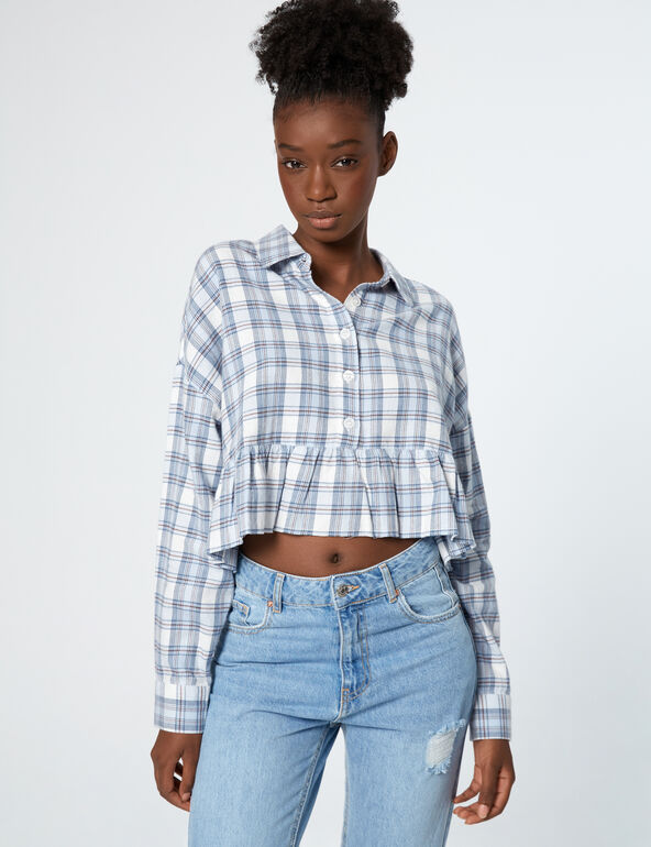 Frilled checked shirt girl