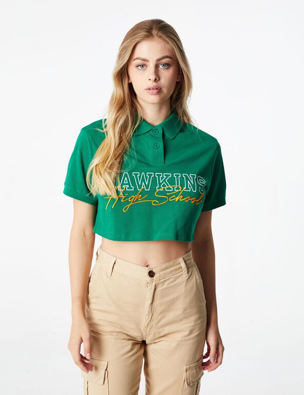 Stranger Things cropped polo shirt teen