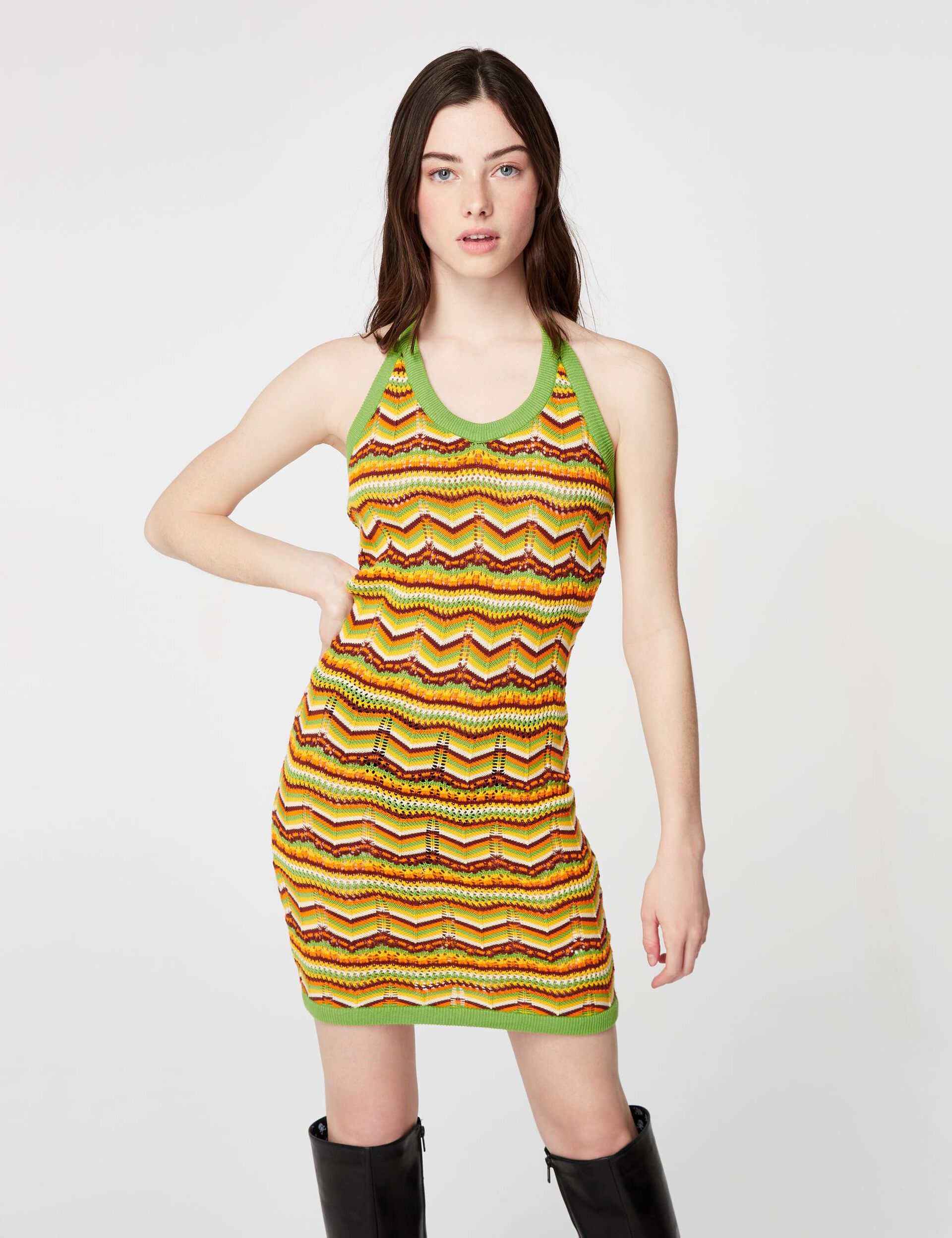 Multicoloured crochet dress