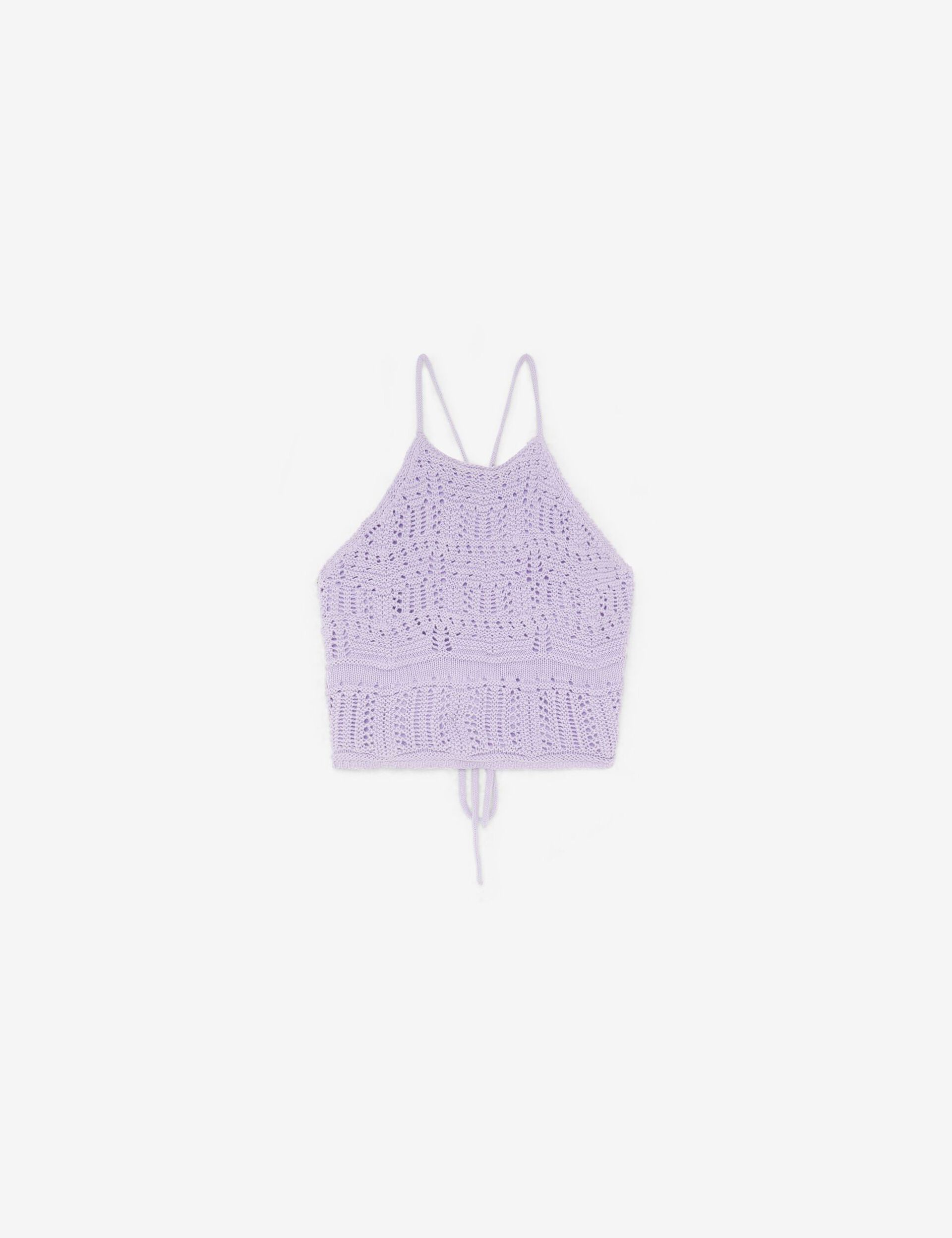 Top crochet violet clair