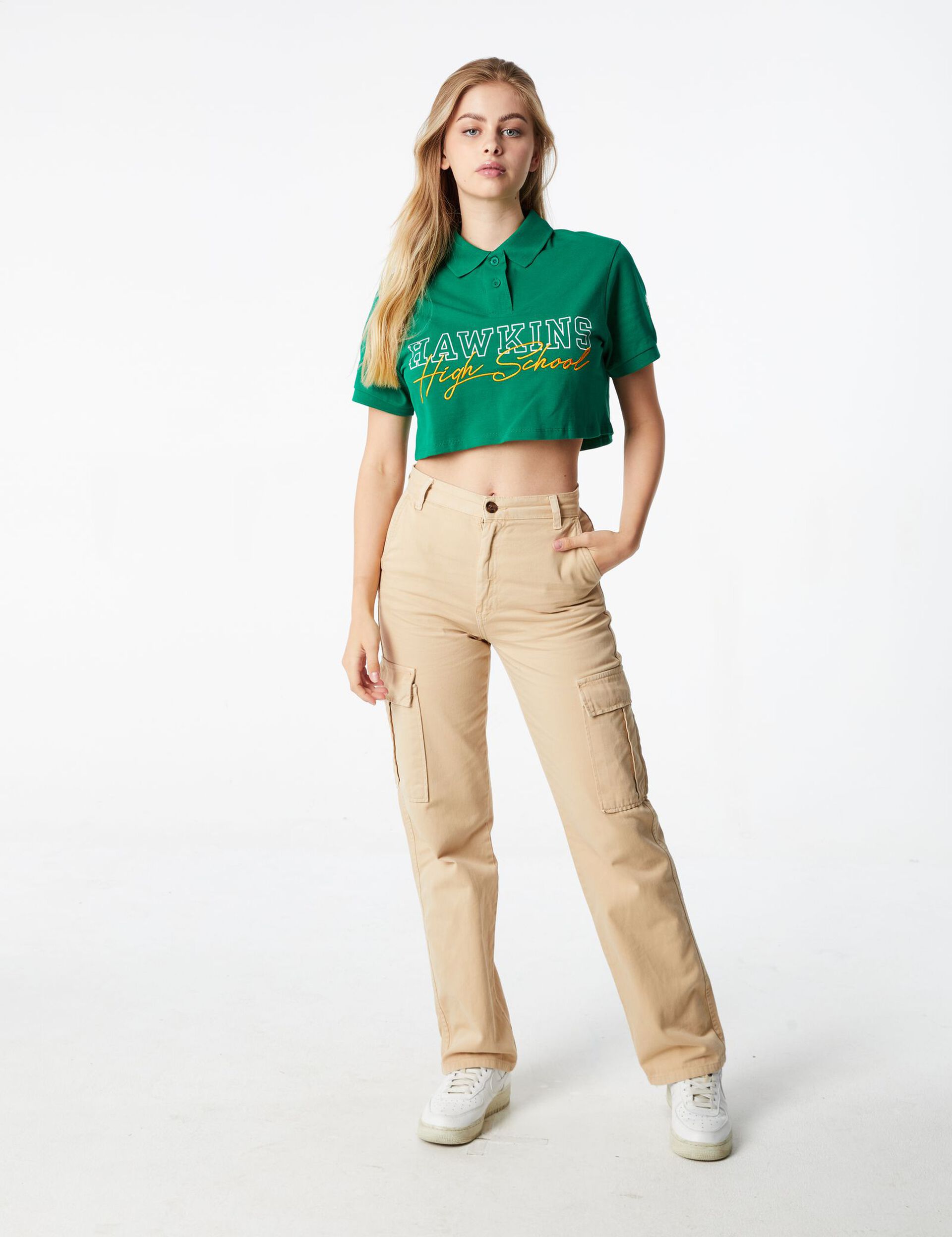 Stranger Things cropped polo shirt