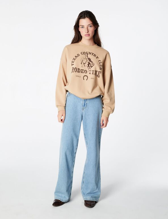 Sweat beige texas country  fille