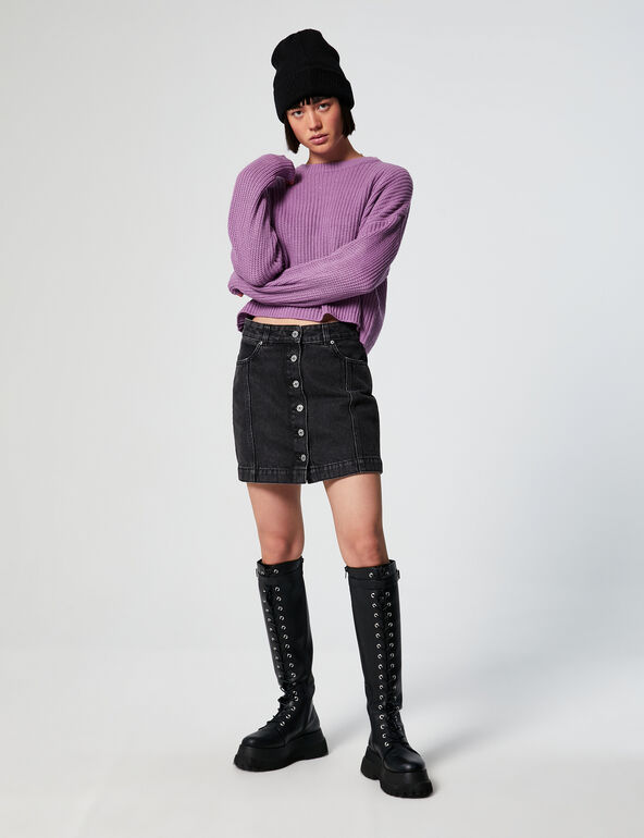 Cable-knit cropped jumper
