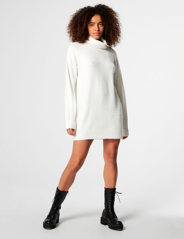 Mid-length polo-neck jumper woman