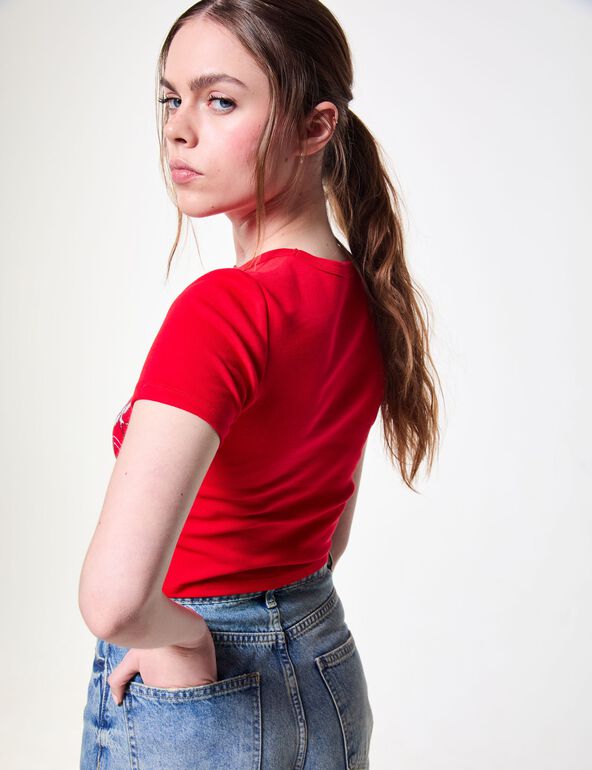 T-shirt à motifs tatoo rouge girl