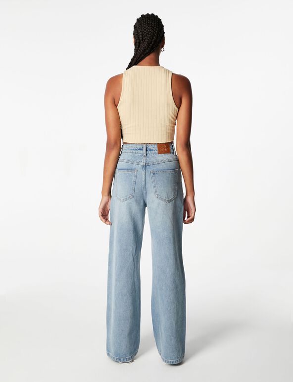 Ribbed cropped vest top girl