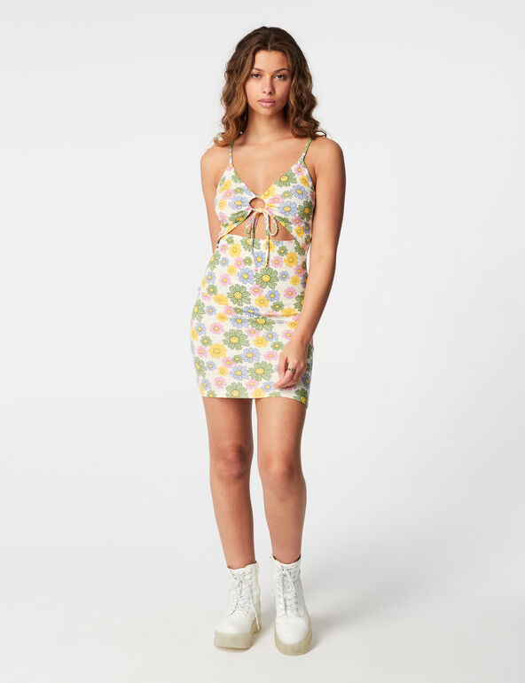 Smiley dress with cutout woman