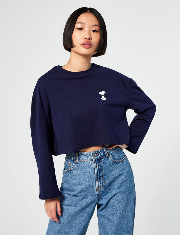 Crop top Snoopy manches longues fille