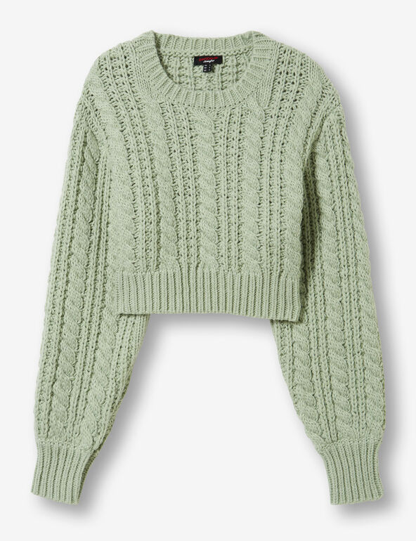 Cable-knit and braided jumper