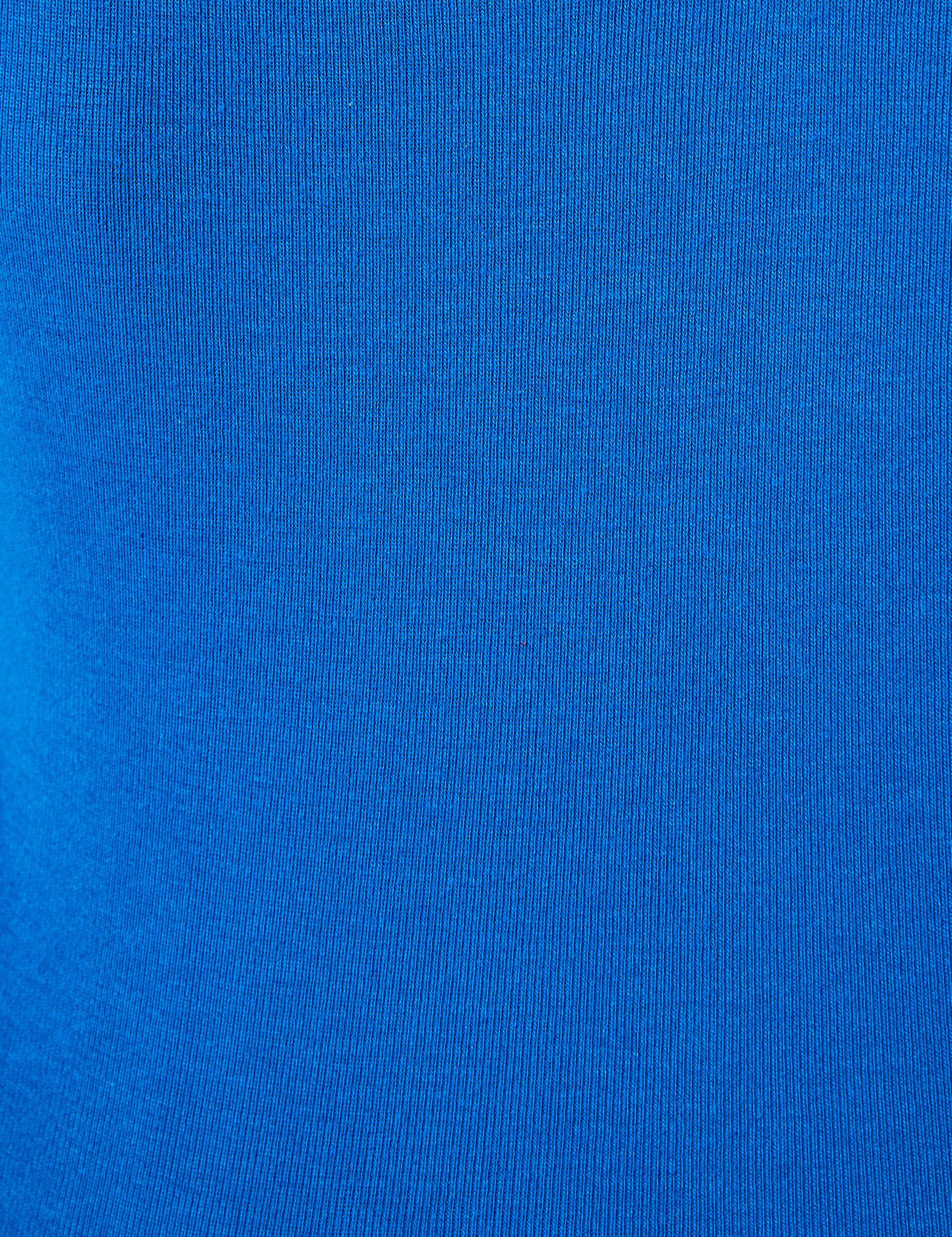 Tee-shirt basic ajusté col V bleu 