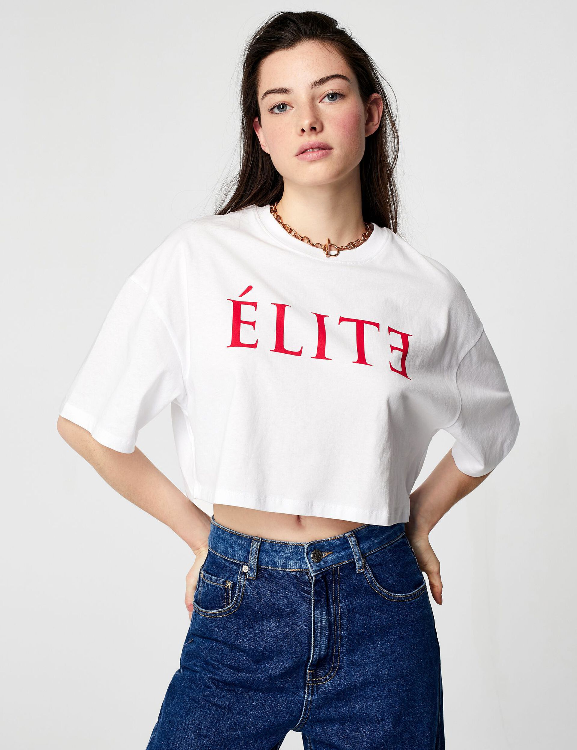 Elite oversized cropped T-shirt