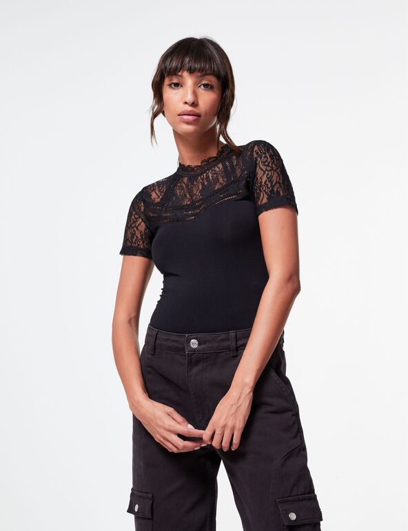 Bodysuit with lace detail