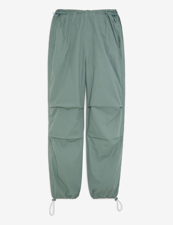 Pantalon parachute vert olive