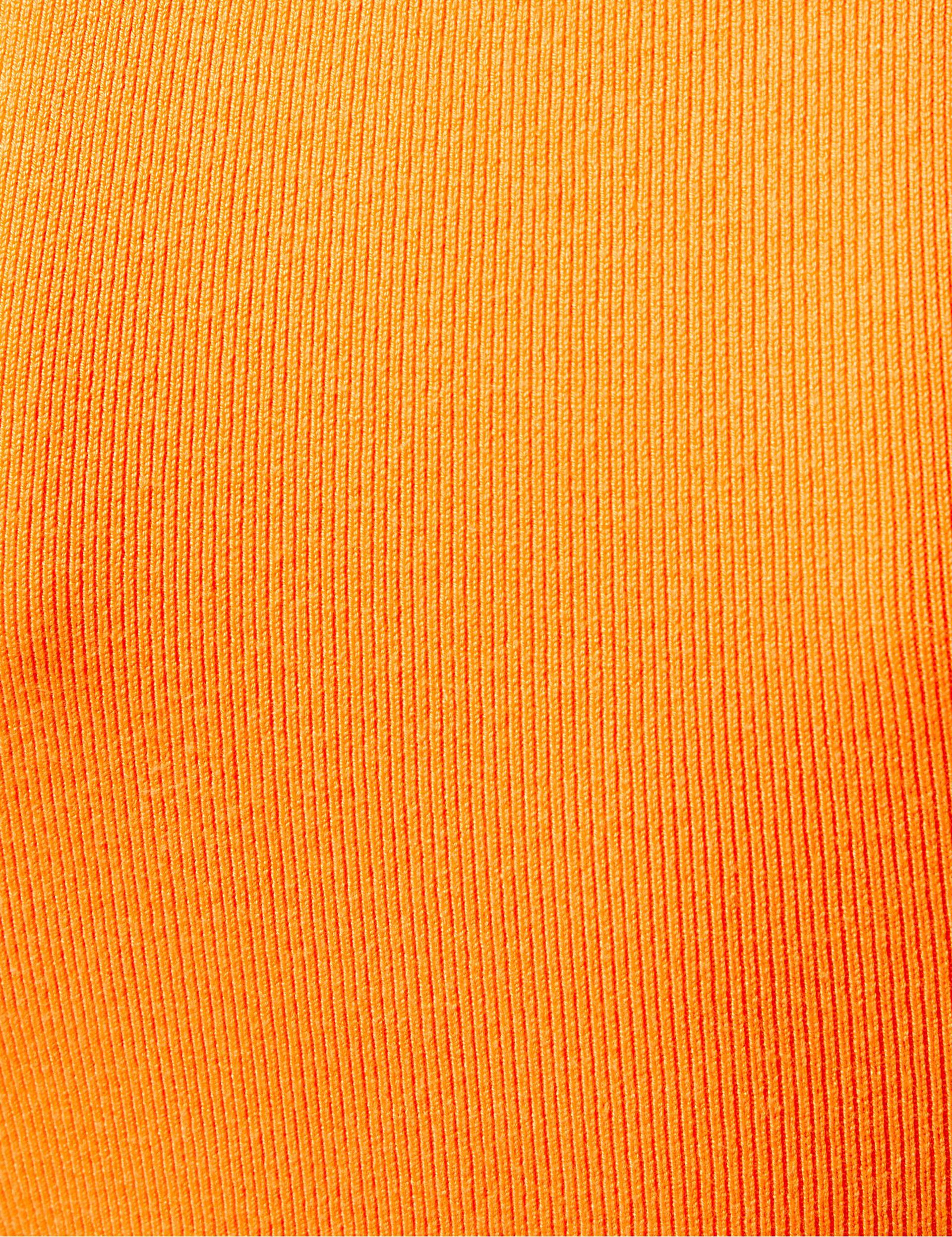 Débardeur orange en maille côtelée