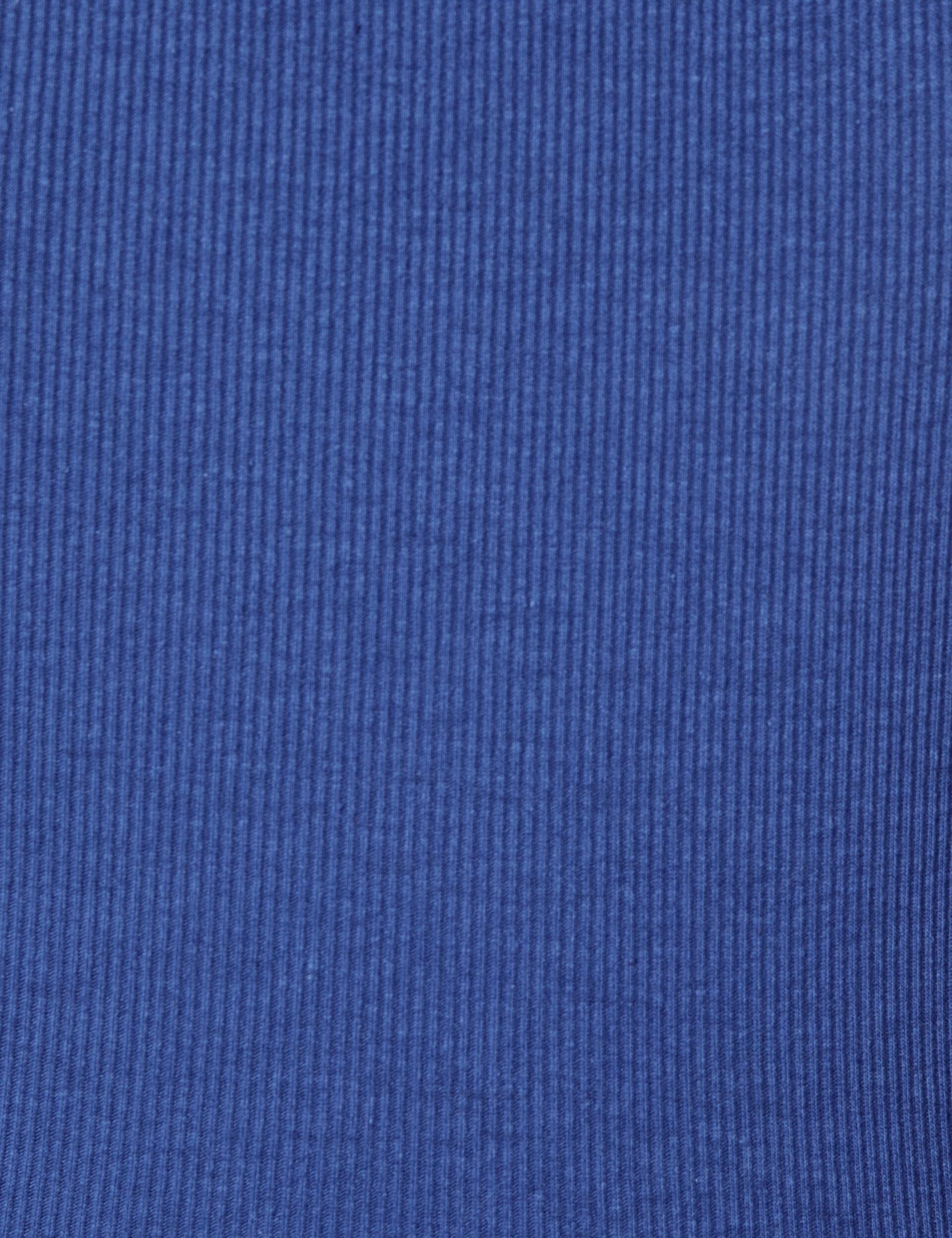 Tee-shirt bleu indigo côtelé basic