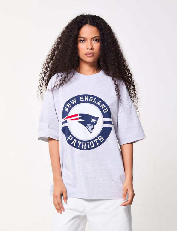 T-shirt oversize gris imprimé NFL x Jennyfer ado
