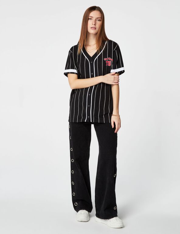 Baseball striped T-shirt woman