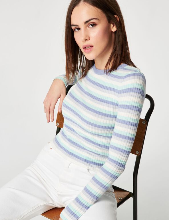 Striped ribbed jumper teen