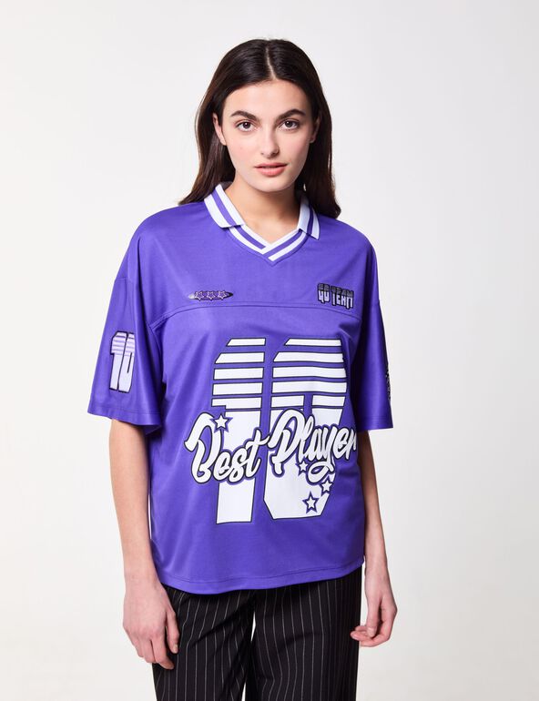 T-shirt de foot à message violet foncé teen
